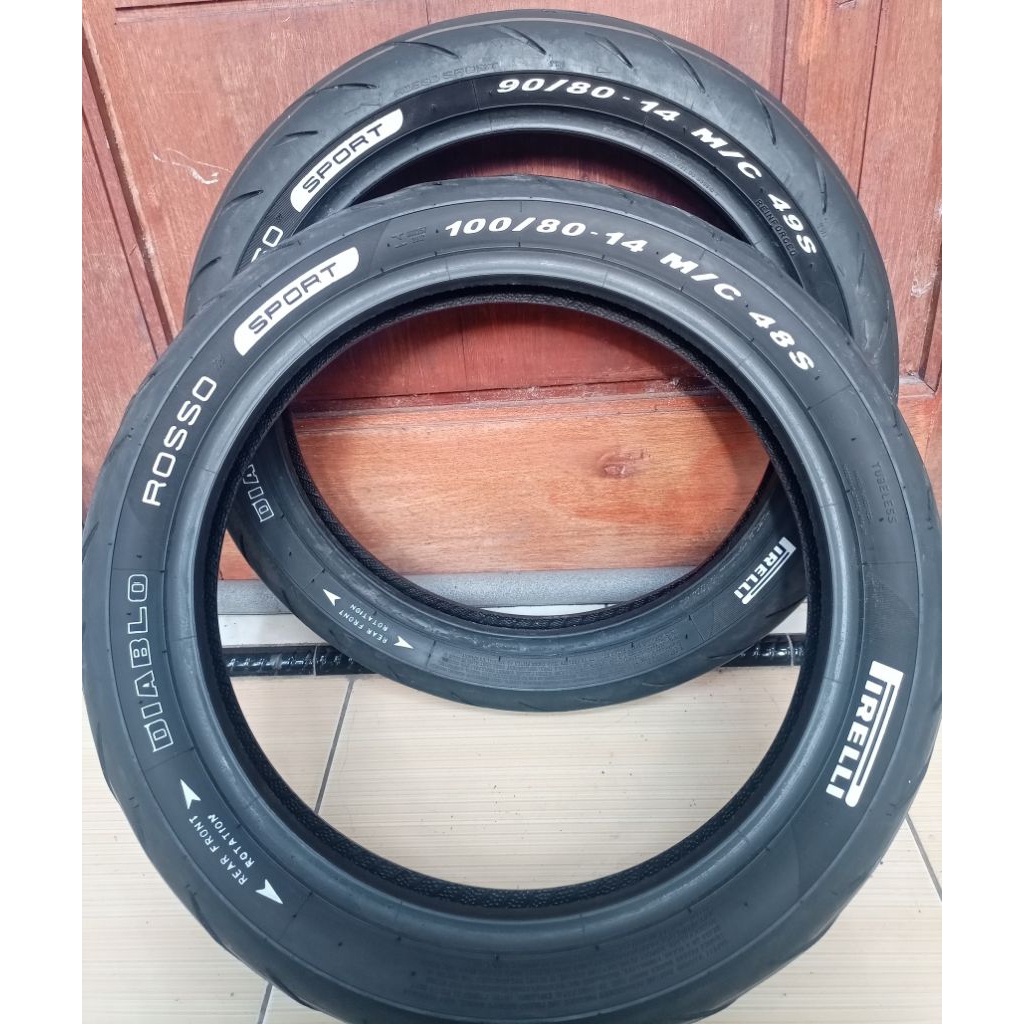 BAN MATIC VARIO FIRELLI DIABLO ROSO SPORT UKURAN 90/80-14&100/80-14 TUBLES BAN TIKUNG X_RACE