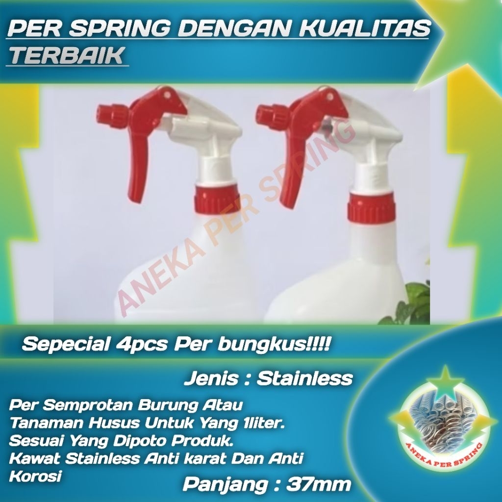 [4 Pcs] Per Sprayer Semprotan Burung / Tanaman 1 liter Kawat Stainless Anti Karat Dan Anti korosi De