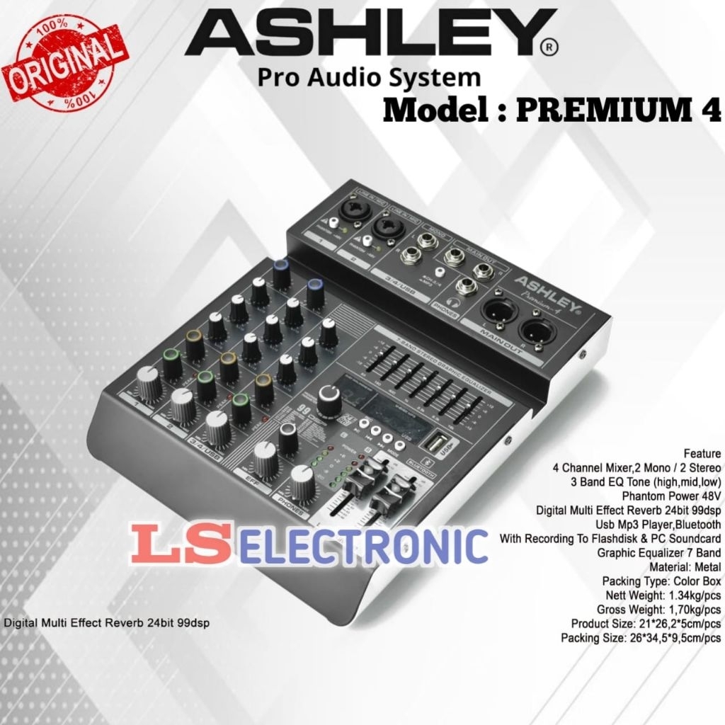 Mixer Ashley Premium 4 / Premium4 USB MP3 Recording Original