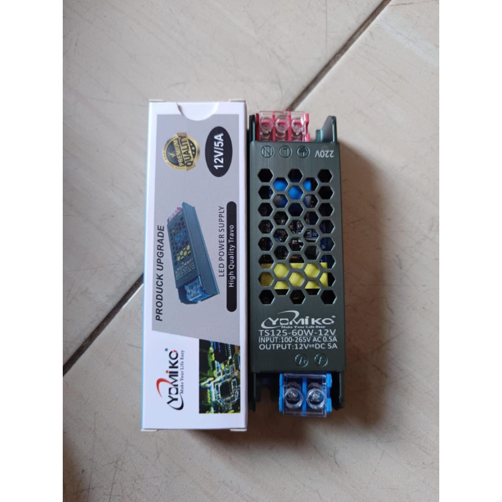 Power Supply slim 5A 12V Yomiko/Travo slim Adaptor DC 12V