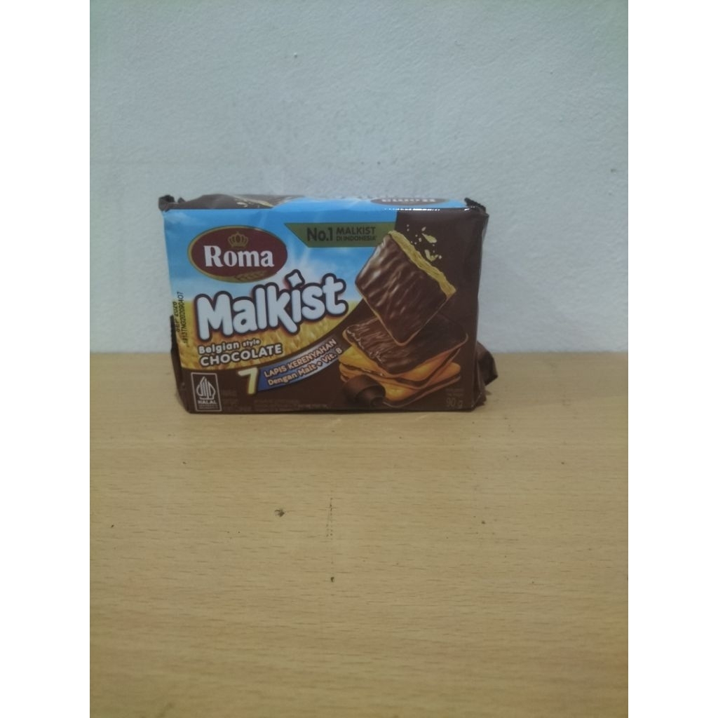 

Roma Malkist Belgian Style Chocolate – Biskuit Crackers Lapis Cokelat (1 Dus isi 30 pcs)