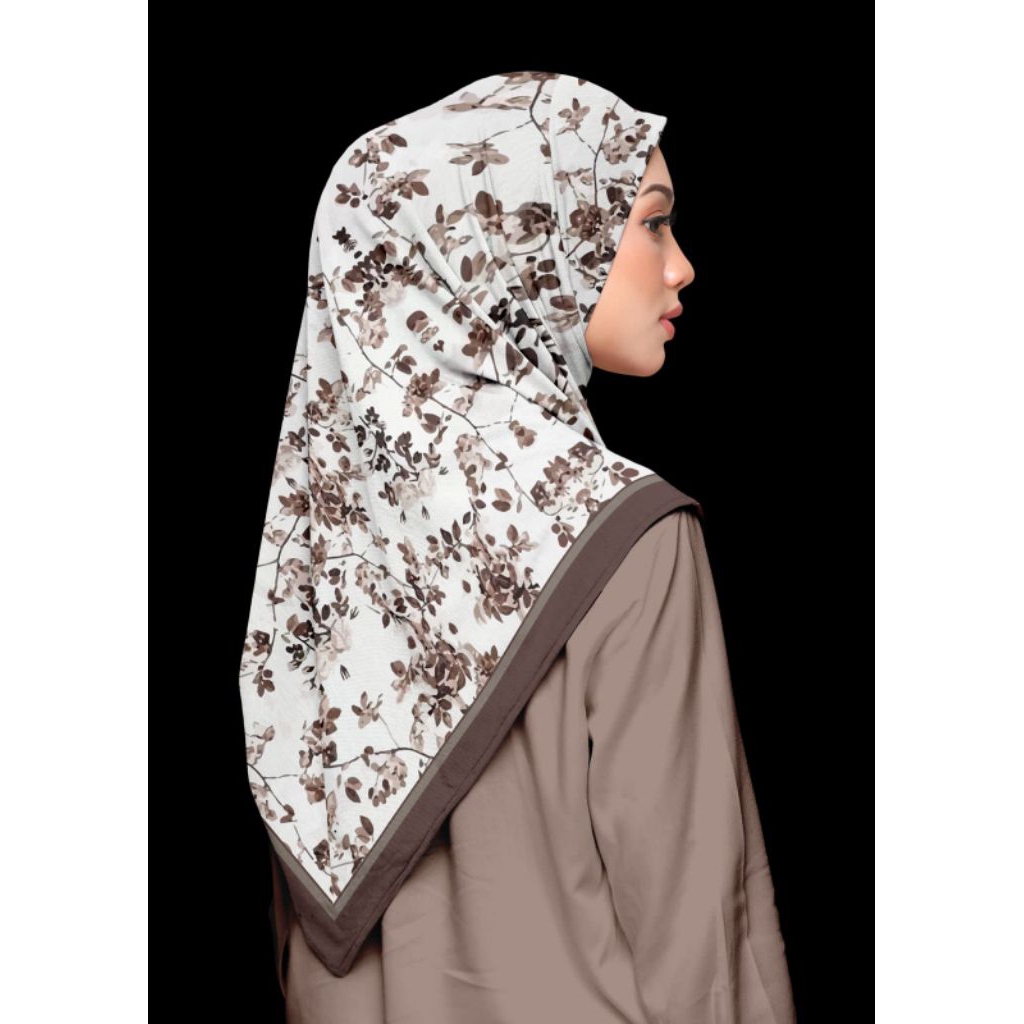 Hijab Voal Motif Bunga Akar
