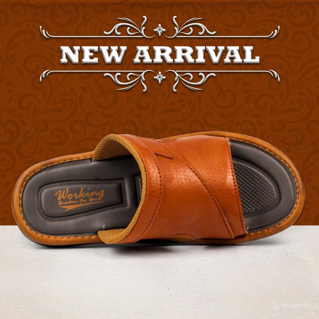 Sandal Slop Kasual Laki Laki Remaja Pria Kulit Dewasa Original Kekinian P 02