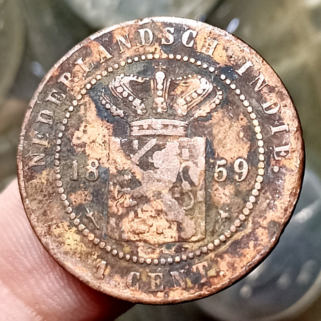 Koin Kuno  Indonesia Netherlands East Indies 1 Cent Tahun 1859