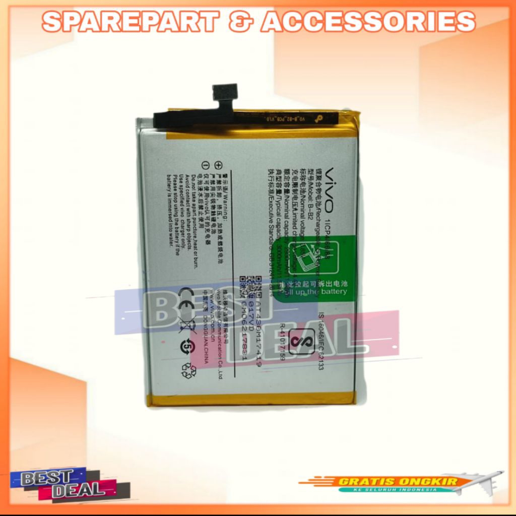 Batre Baterai Hp Vivo Y66 B-B2 Battery Vivo Y66 BB2 Original (bestdealid)