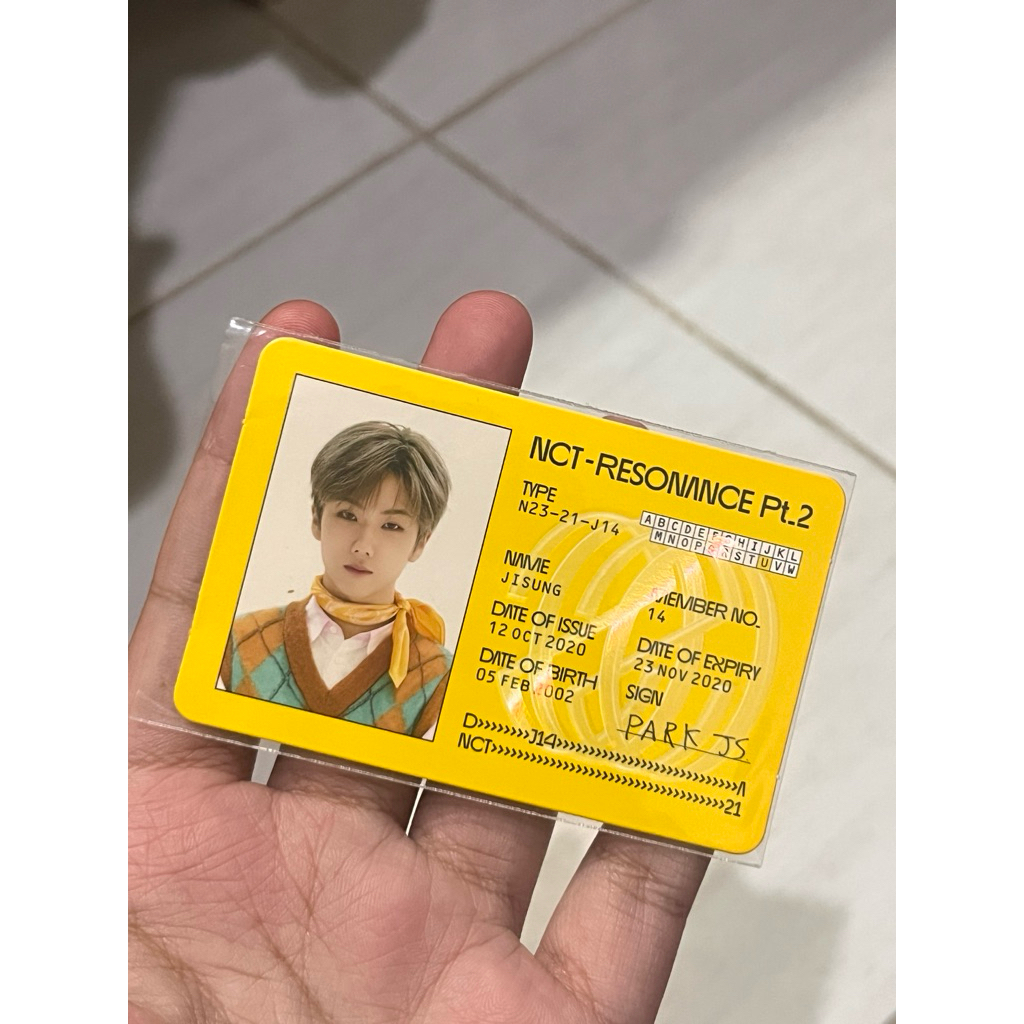 OFFICIAL JISUNG LISENCE ID CARD RESONANCE NCT 2020