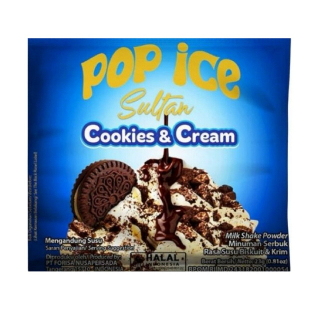 

[25Hrs] POP ICE SULTAN COOKIES & CREAM 1 RENCENG (ISI 10)