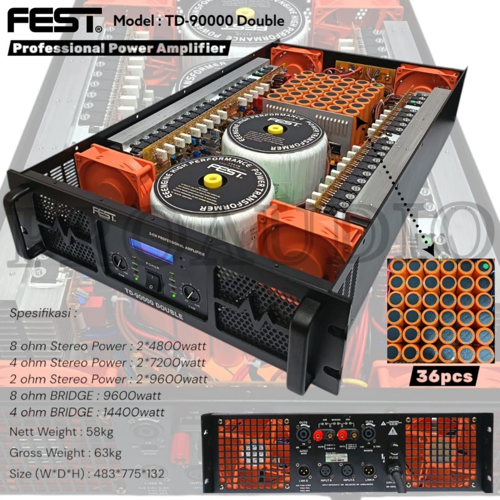Power Fest TD 90000 Amplifier Fest Double Trafo Class TD Power Fest TD-9000  - Original