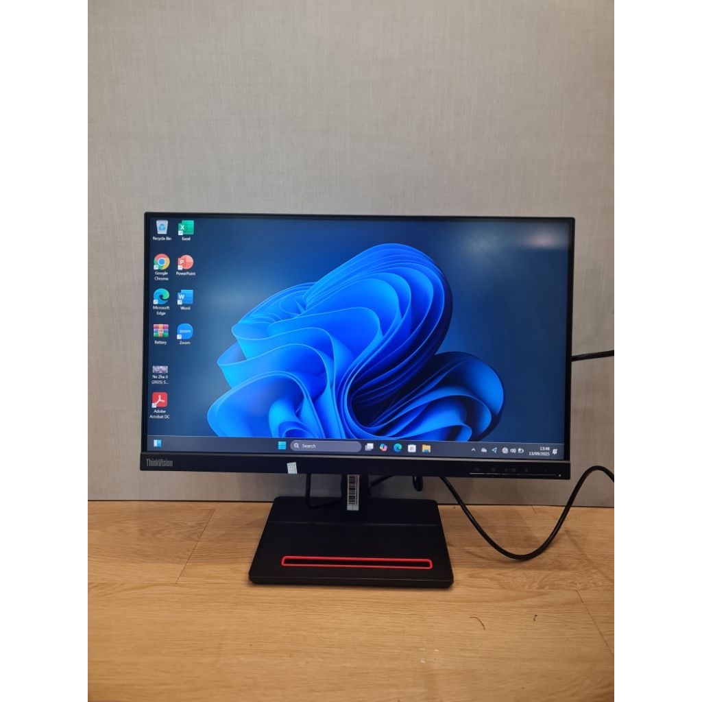 Led Monitor 22 inch ips Frameless Lenovo Thinkvision S22e-20 Resolusi Full HD 1920x1080 Ada HDMI Mul