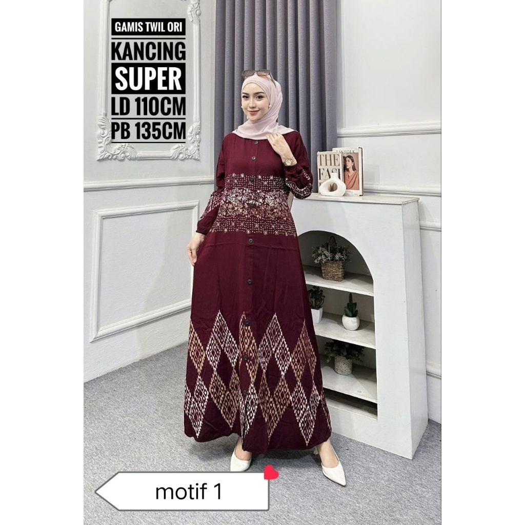 gamis twill / gamis twill terbaru / gamis twill abstrak