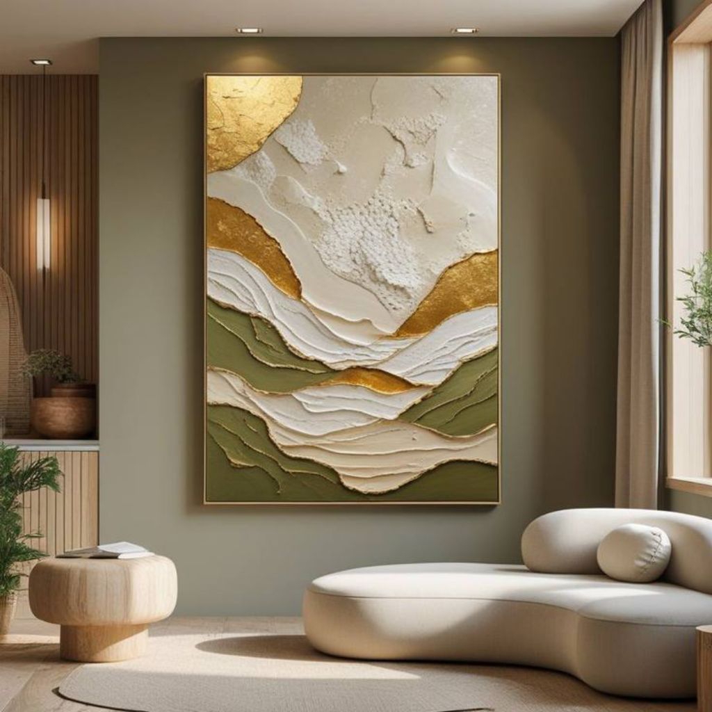 Lukisan Abstrak 3D Modern | Lukisan Dinding Modern Minimalis | Dekorasi Ruang Tamu