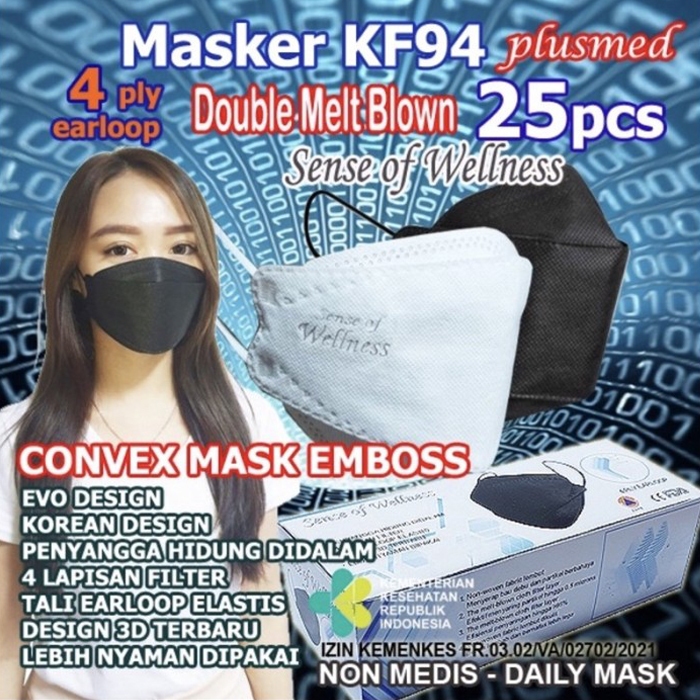 Masker Sense Of Wellness KF94/Disposable Mask/Convex Mask 4ply