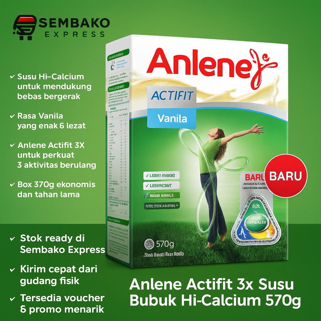 

Anlene Actifit 3X Susu Bubuk Hi-Calcium Vanila Box 570g