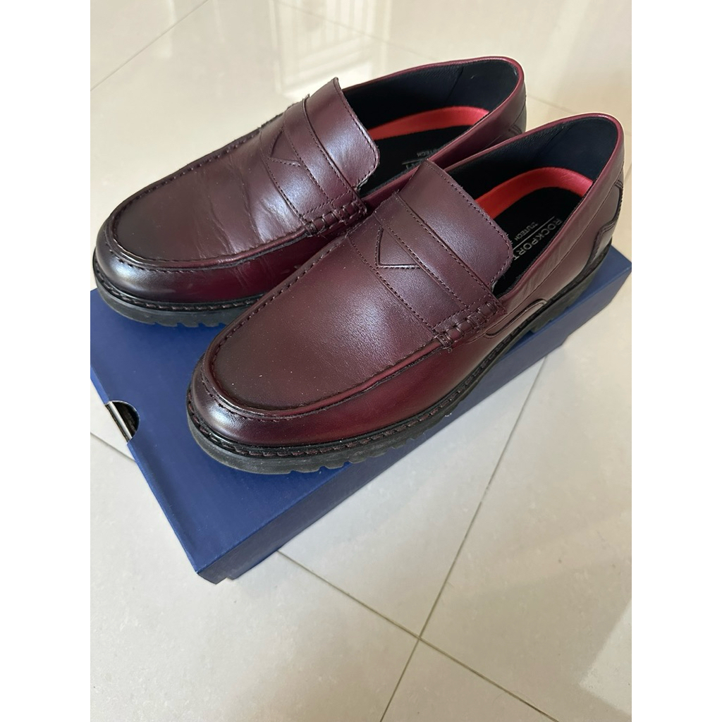 Rockport Loafers Maverick Penny Burgundy Size 41 Ori