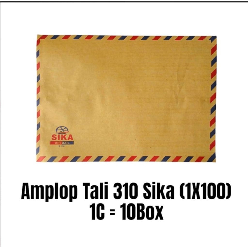 

Amplop Coklat Tali 310 Airmail Ukuran Folio ( Harga Per Pack Isi 10 Pieces)