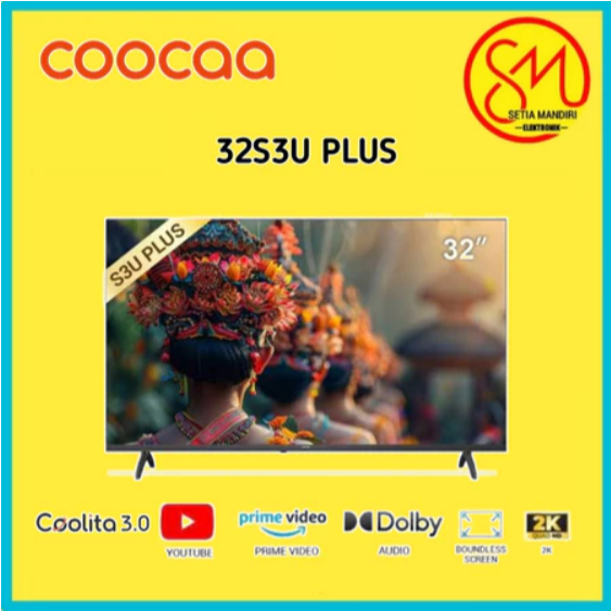 COOCAA 32S3U 24S3U Smart LED TV 24 dan 32 Inch HD Digital DVB Bezel Less Dolby WiFi