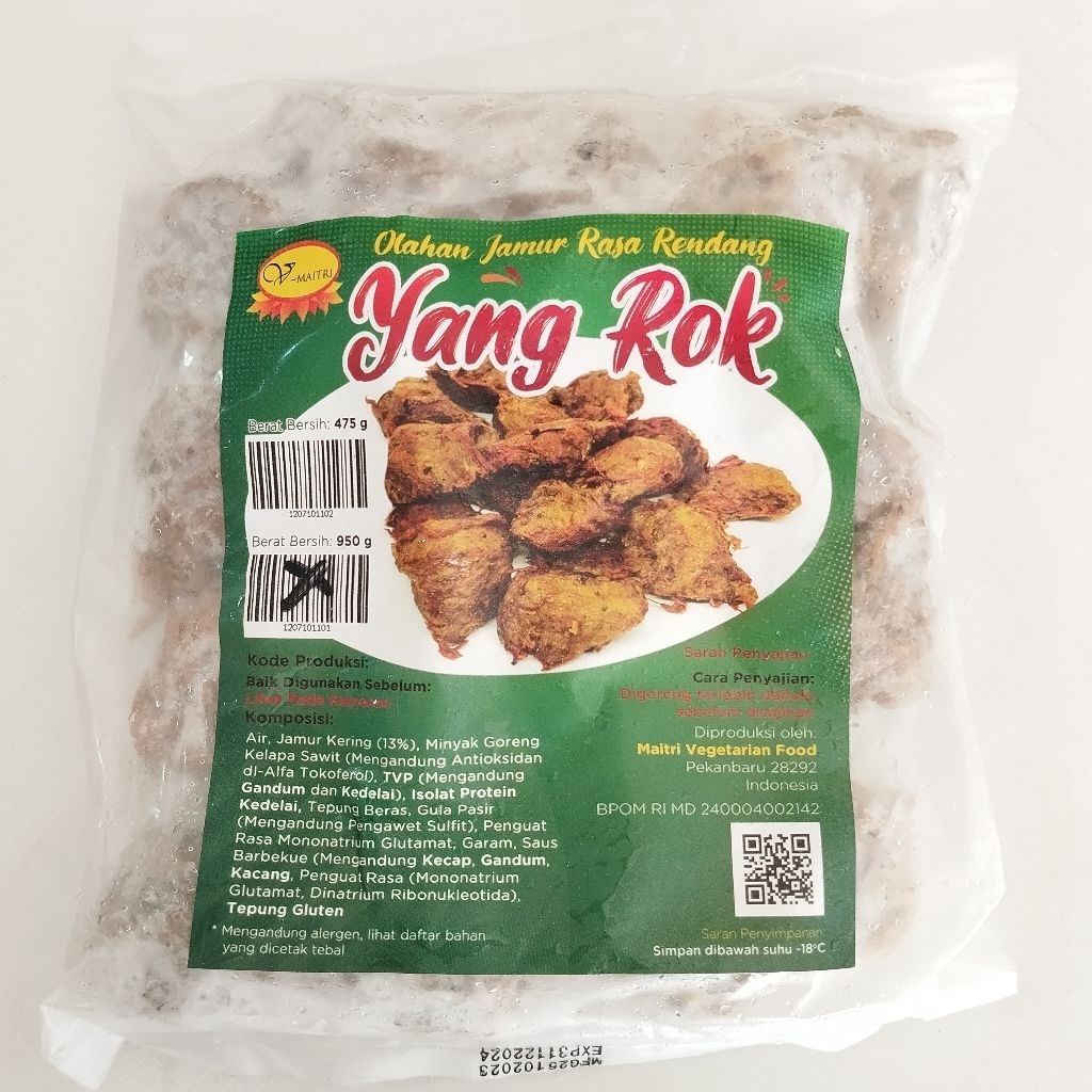 

Yang Rok vegetarian 475g / frozen food vegetarian / maitri vegetarian food ind. pekanbaru