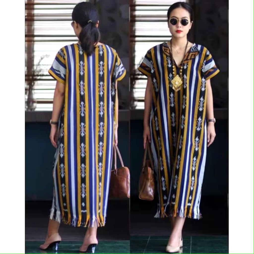 DRES tenun dress pesta dress kerja