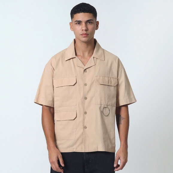 MUZCA Workshirt Canvas Boxy Beige
