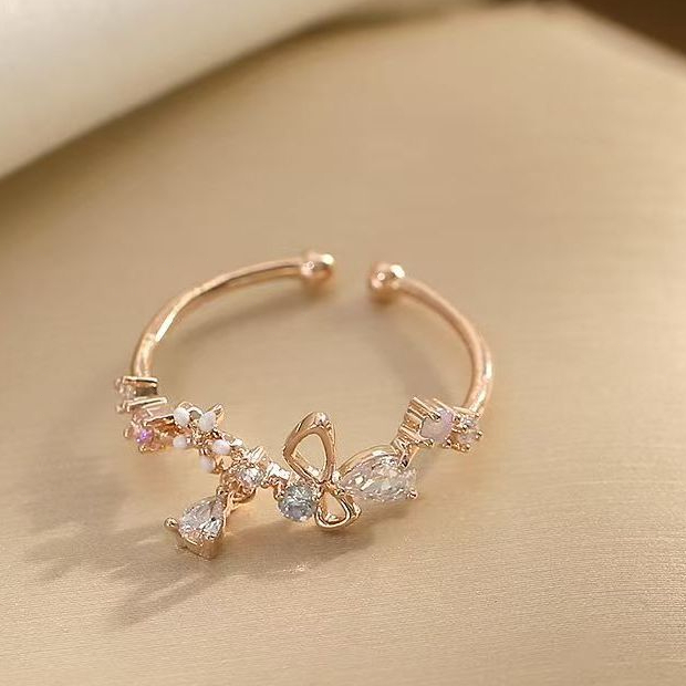 Cincin Wanita Aksesoris Perhiasan Fashion Cincin Zirkon Dan Berlian imitasi Anti karat Dan Anti Puda