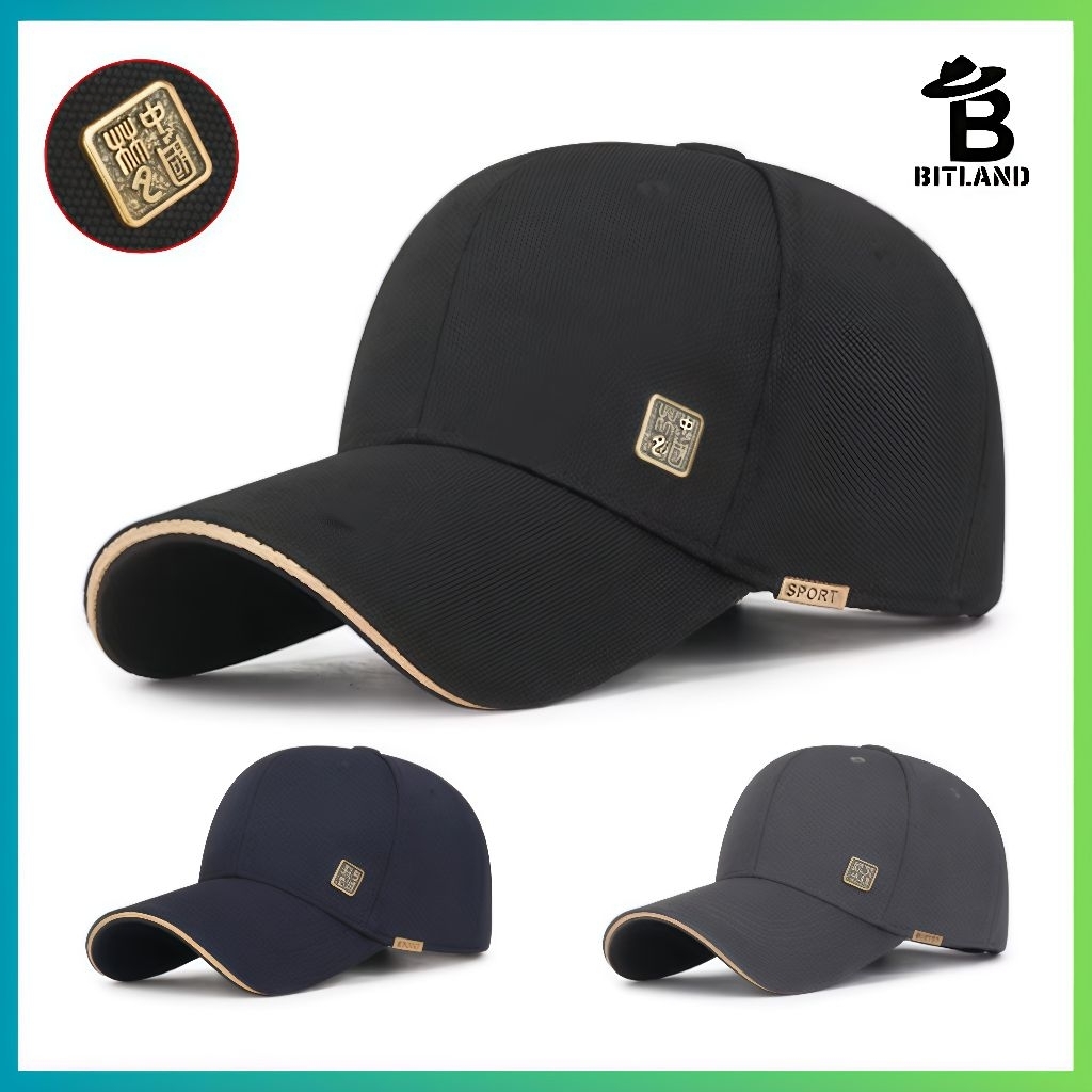 BITLAND Baseball Pria Topi Baseball Pria Wanita dengan Patch Logam 6 Panel untuk Aktivitas Luar Ruan