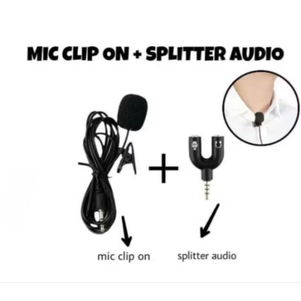 mic clip on + splitter aux