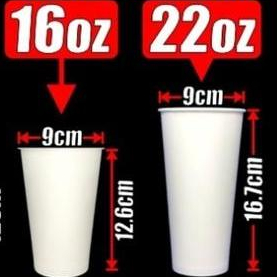 Gelas paper cup kertas 16oz 16 oz dan 22oz 22 oz pantry kopi coffe teh bukan plastik dan tutup