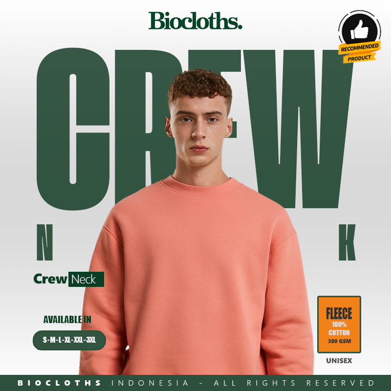 CrewNeck Polos Fleece Cotton Premium 300 GSM