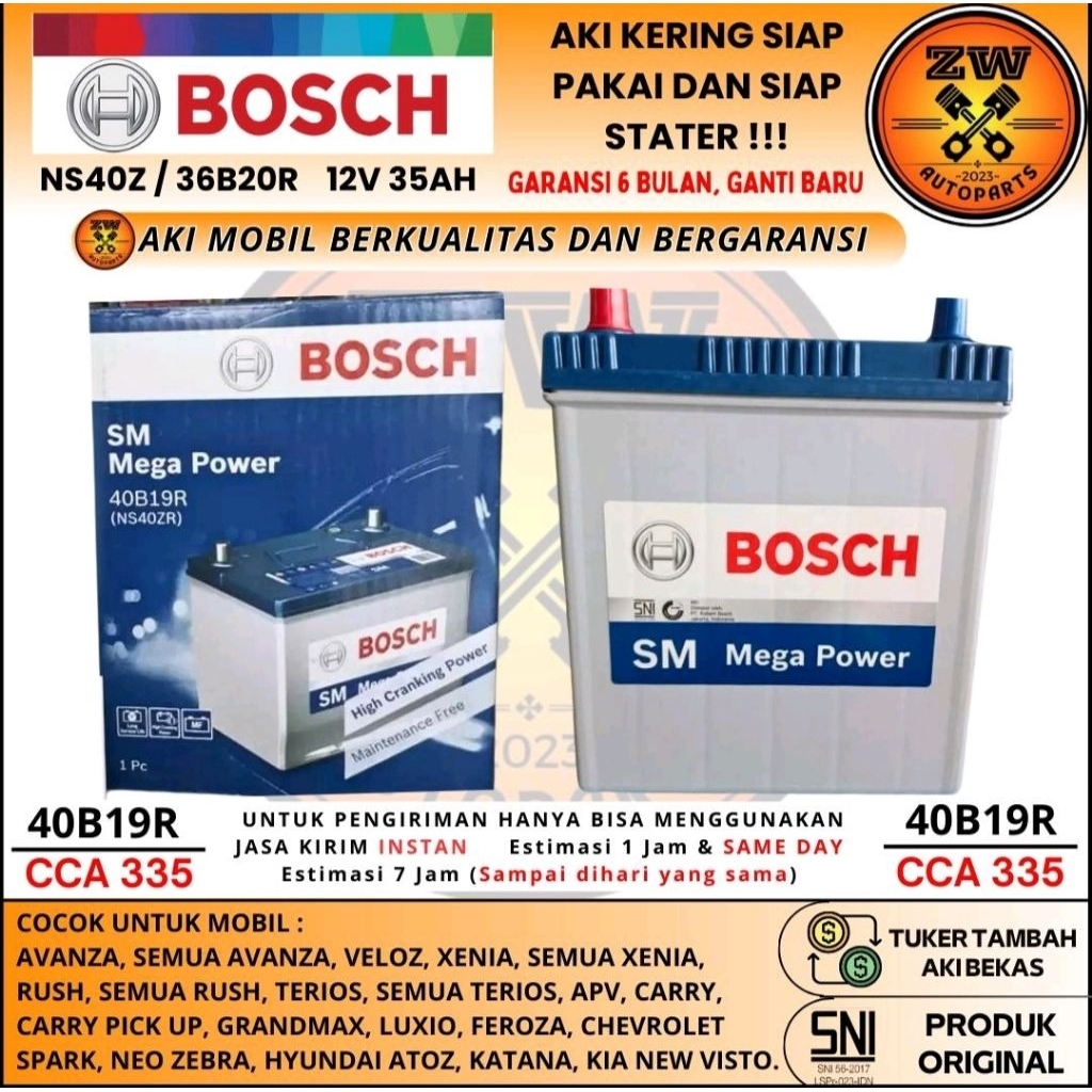 AKI MOBIL GRANDMAX, CARRY PICK UP NS40Z / 40B19R BOSCH MF AKI KERING 35AH