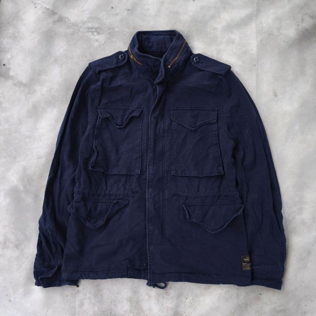 Jaket parka pria polo rl navy bekas