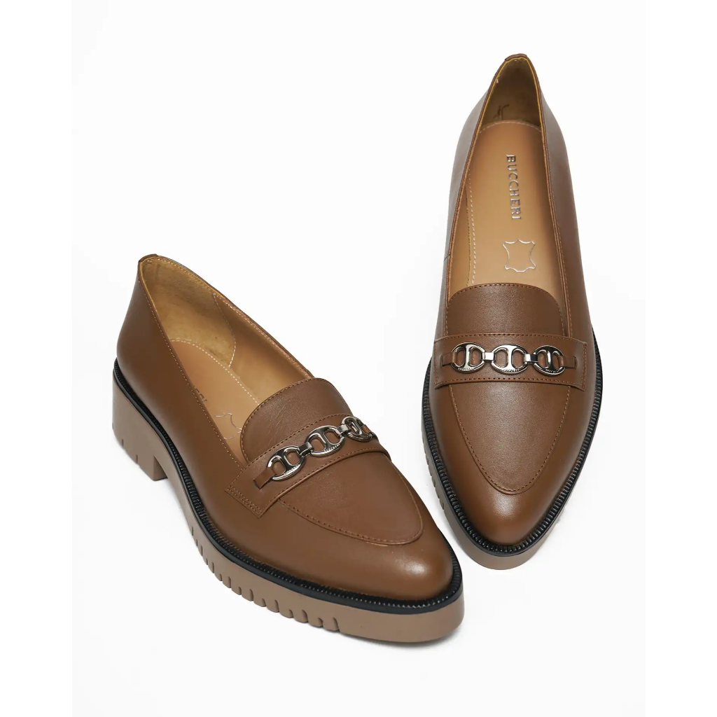 BUCCHERI GLYKERIA Sepatu Wanita Casual Full Leather-4210-Caramel Brown