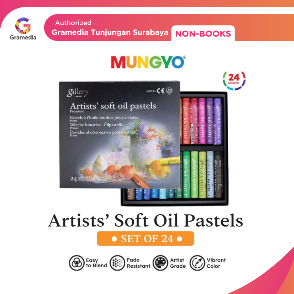 

Gramedia Tunjungan : Mungyo Gallery Artists Soft Oil Pastel Set Crayon Krayon Minyak - SET 24