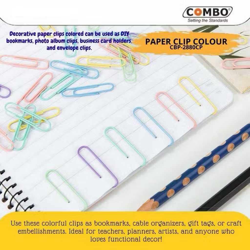 

Penjepit Kertas Warna Pastel / Paper Clip Colour Pastel Combo 2880CP