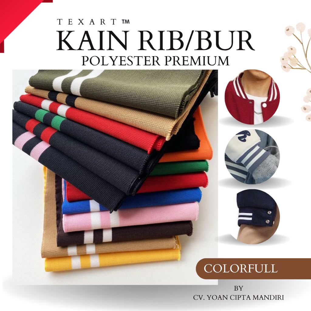 Kain rib bur jaket biru langit polyester rajut premium untuk kerah lengan dan pinggang jaket bisa cu