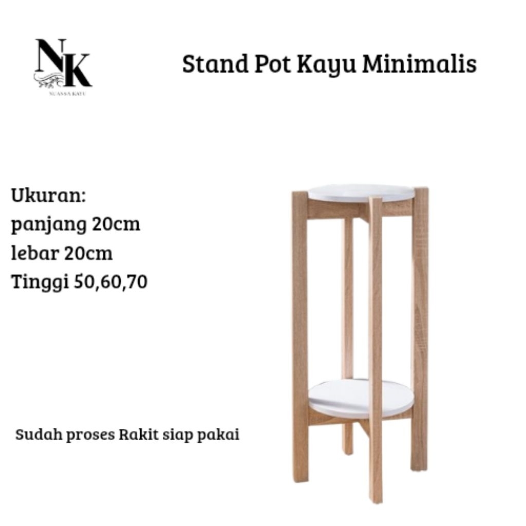 Standing Pot Kayu Minimalis/ Rak Pot kayu/ Rak Dispenser Siap Pakai
