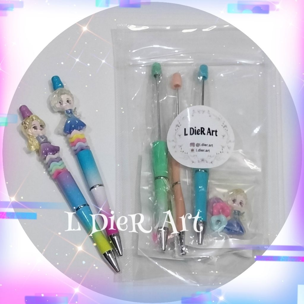 

Paket Pouch Mix Match Pulpen DIY manik hias seri Princess