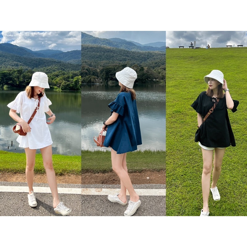 RACHEL MINI DRESS LINEN WANITA KOREA STYLE