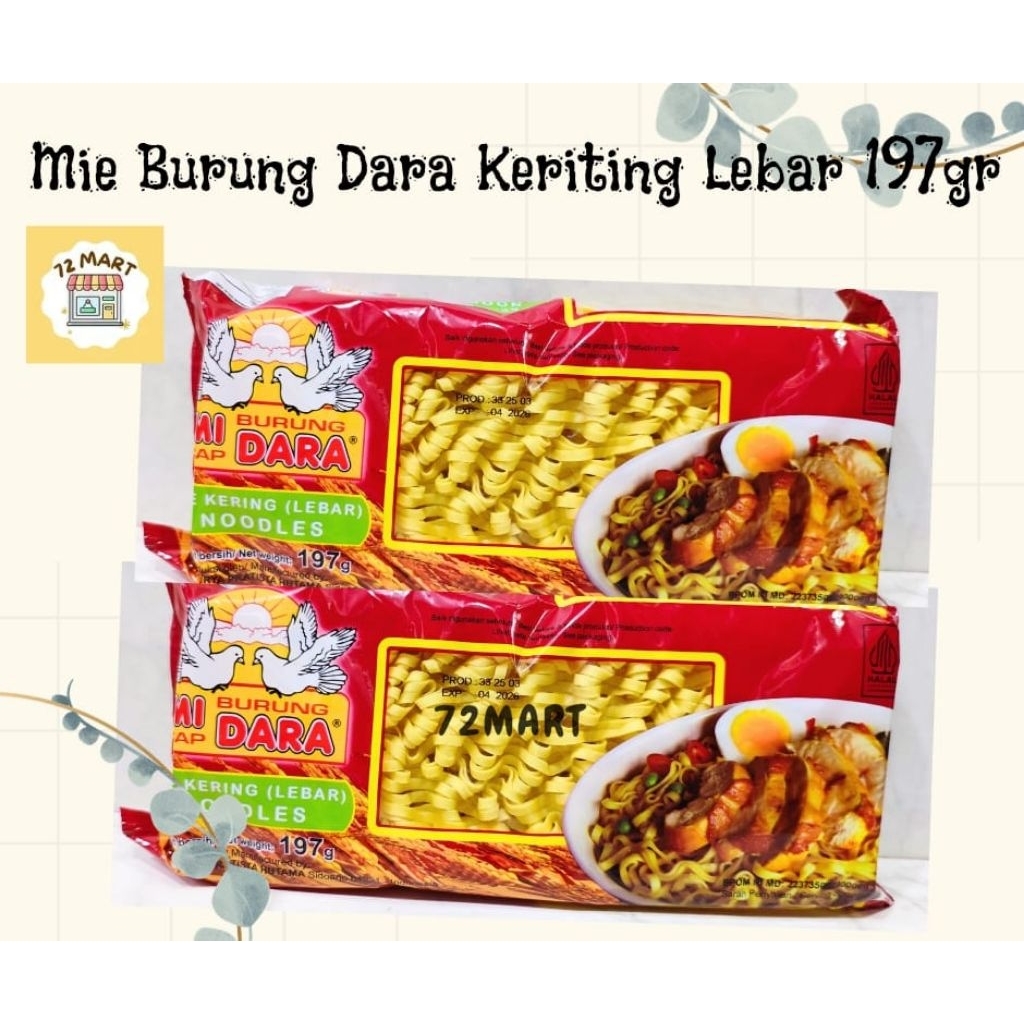 

Mie Burung Dara Kering Lebar 197gr