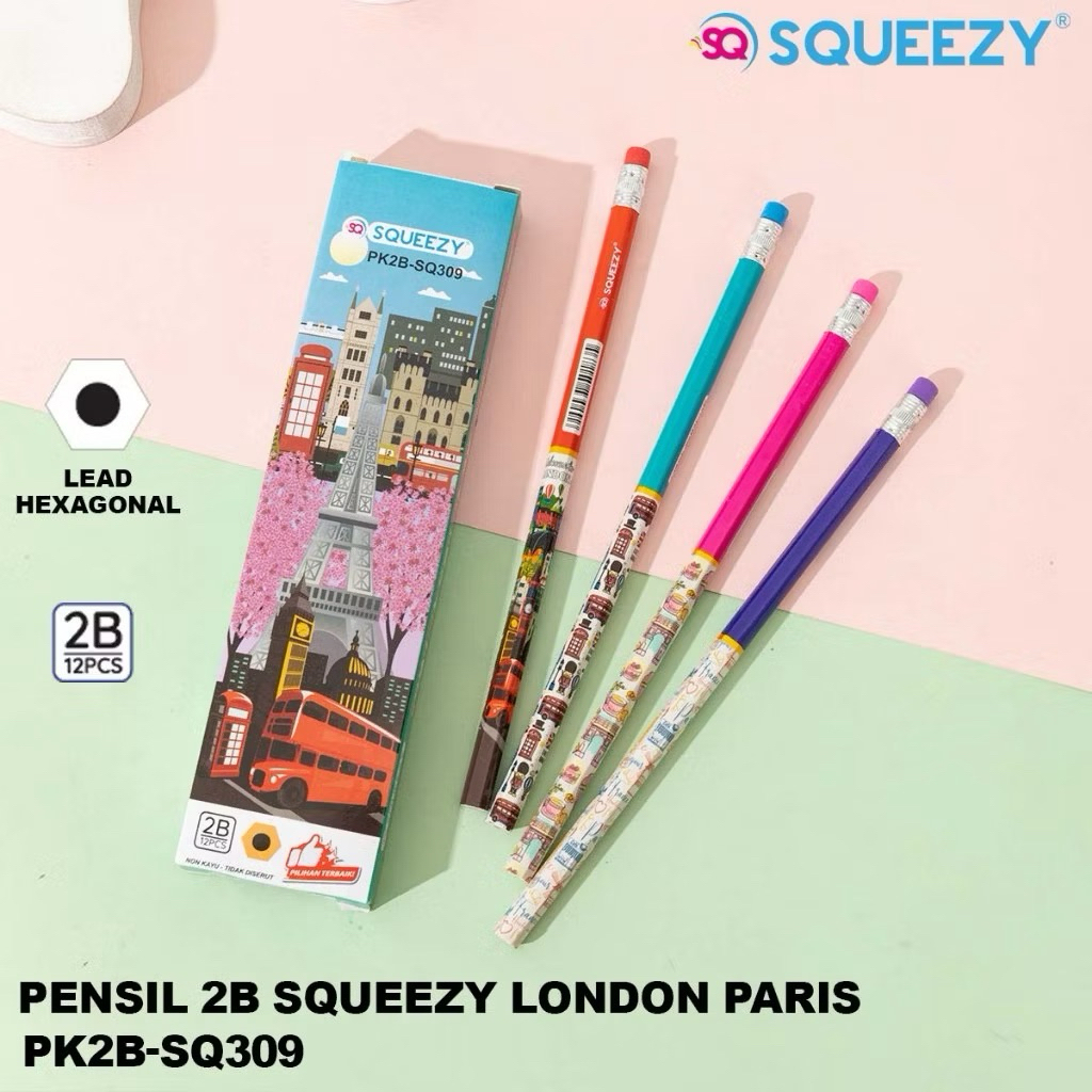 

PENSIL KAYU 2B SQUEZZY TERBARU SUDAH DIRAUT PILIHAN TERBAIK (1 BOX ISI 12 PCS)