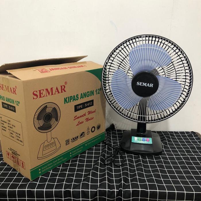 Kipas Angin Semar Meja 12 Inch Desk Fan Duduk Hitam Mudah Dirakit