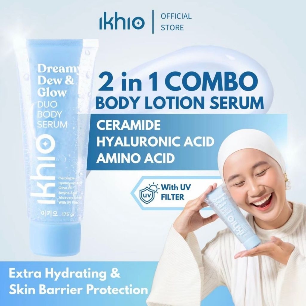 IKHIO Dreamy Day&Glow Duo Body serum 2in1 Combo-Creamide&Hyaluronic Acid-BPOM Extra Hydrating Skin B