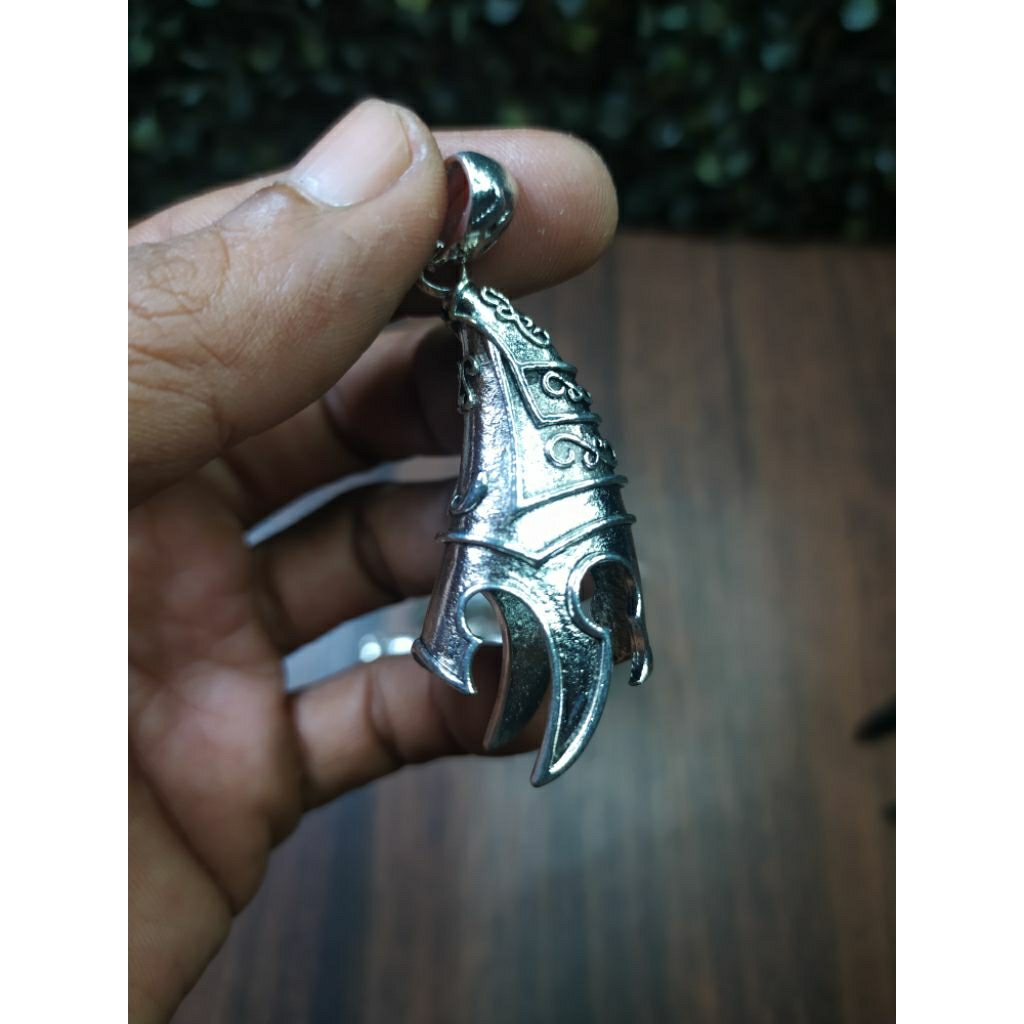 liontin ring iketan taring liontin silver cowok cewek liontin gaya vintage