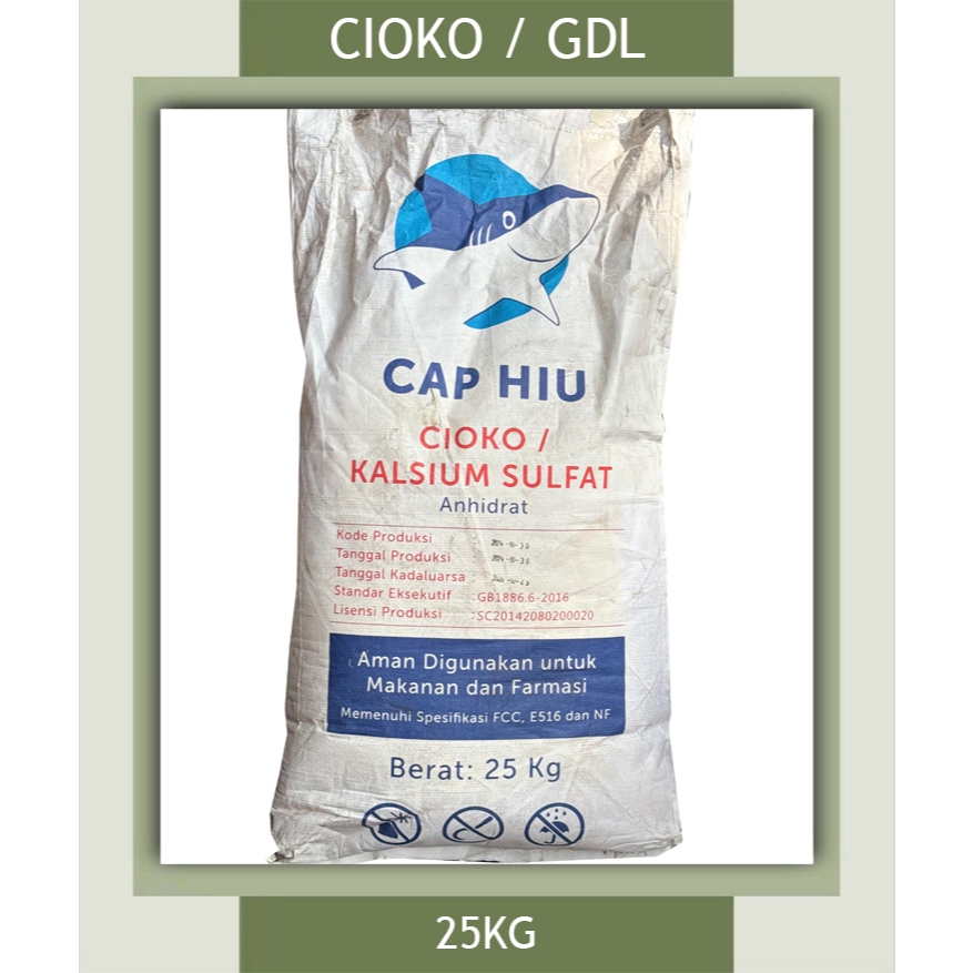 Cioko Tahu / GDL / Kalsium Sulfat Food Grade 25 KG
