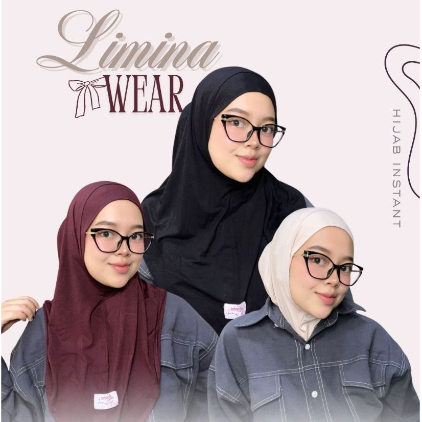 Limina Wear Hijab Instan Bergo Simple Rayon Spandex Nyaman Stylish Praktis Bahan Adem Lentur Cocok U