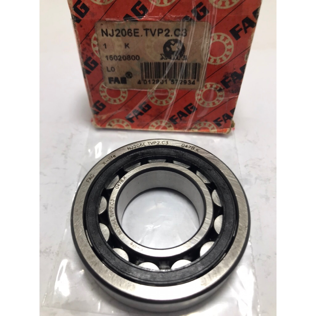 Cylindrical Roller Bearing NJ206E TVP2 C3 FAG (id 30 x od 62 x t 16)mm