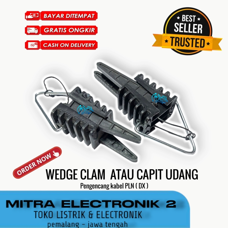 PENGIKAT CONEKTOR KABEL DX / CAPIT UDANG / WEDGE Clamp / Sambungan Kabel DX Kabel Twisted
