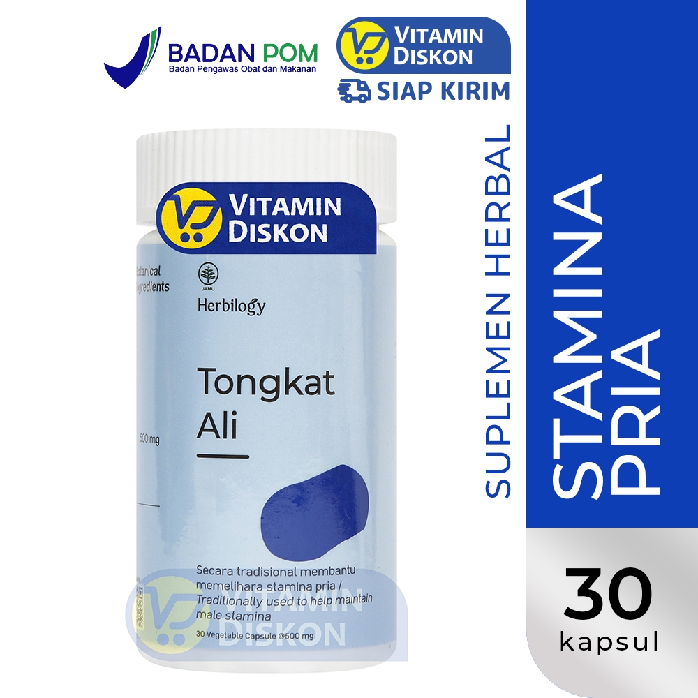 HERBILOGY TONGKAT ALI 30 CAPSULE | Suplemen Promil Pria, Meningkatkan Stamina Pria, Kesuburan Pria, 