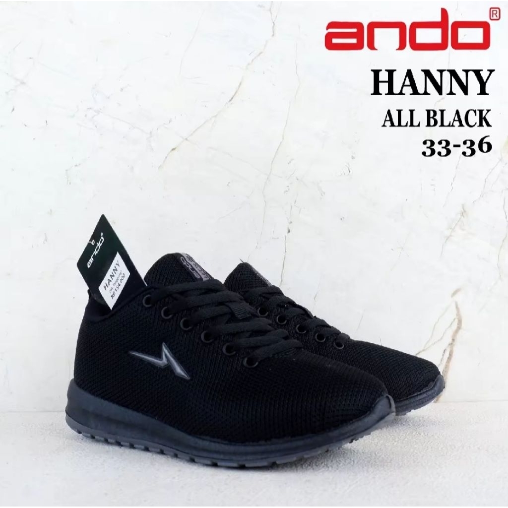 Sepatu ANDO HANNY - Size 33-36 - Sepatu Sekolah Anak Perempuan - Sepatu Sneakers Anak Perempuan