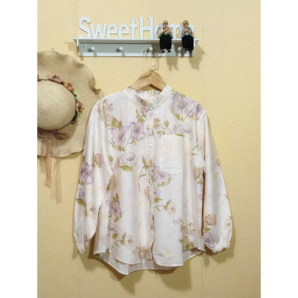 baju Atasan/kemeja wanita cewek katun jepang motif bunga