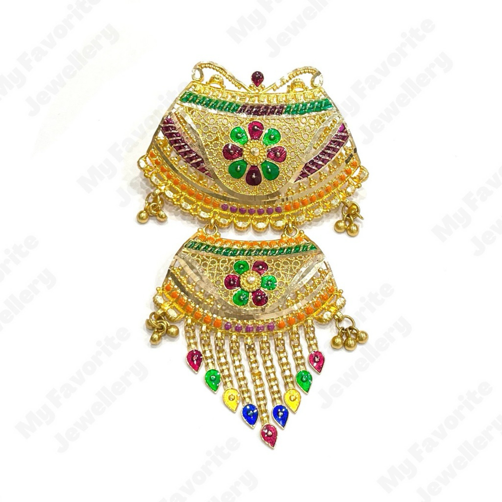 Bross dan Liontin Rumbai Ala Dubai Emas Asli Kadar 700